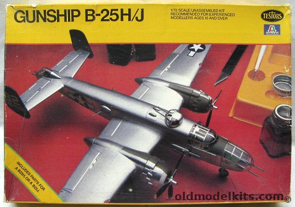 Testors 1/72 North American B-25H / B-25A / B-25J / PBJ-1H Mitchell - 82 BS 12th BG India 1944 / US Navy 1945 (PBJ-1H) / 486 BS 340 BG Corsica 1944 / 319 BG Corsica 1944, 877 plastic model kit